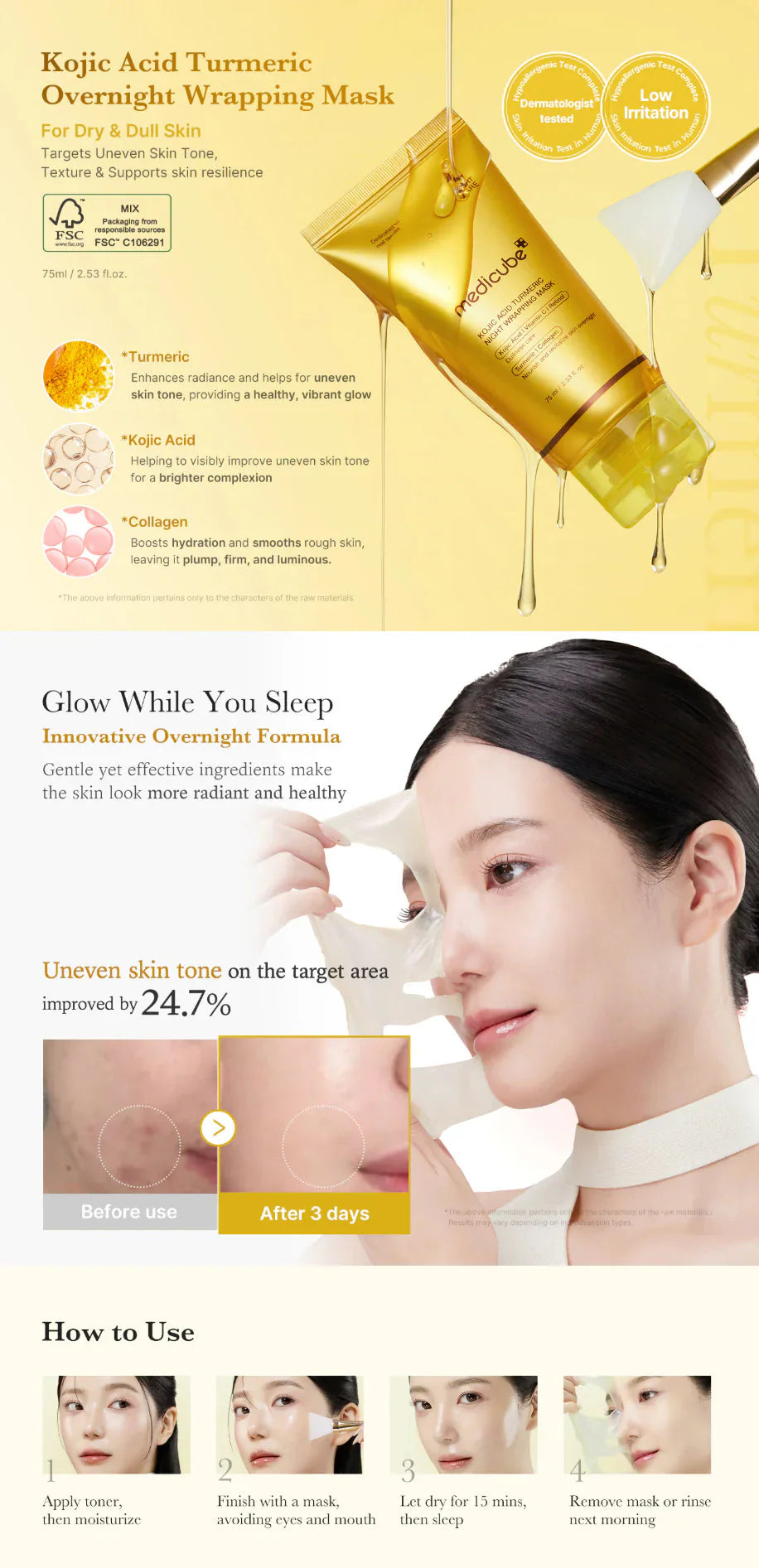 medicube Kojic Acid Turmeric Night Wrapping Mask medicube