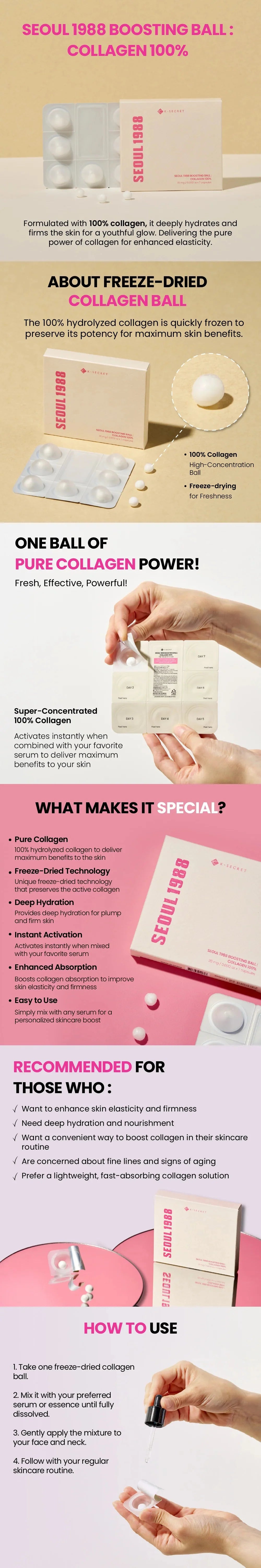 K-SECRET SEOUL 1988 BOOSTING BALL: COLLAGEN 100% K-SECRET