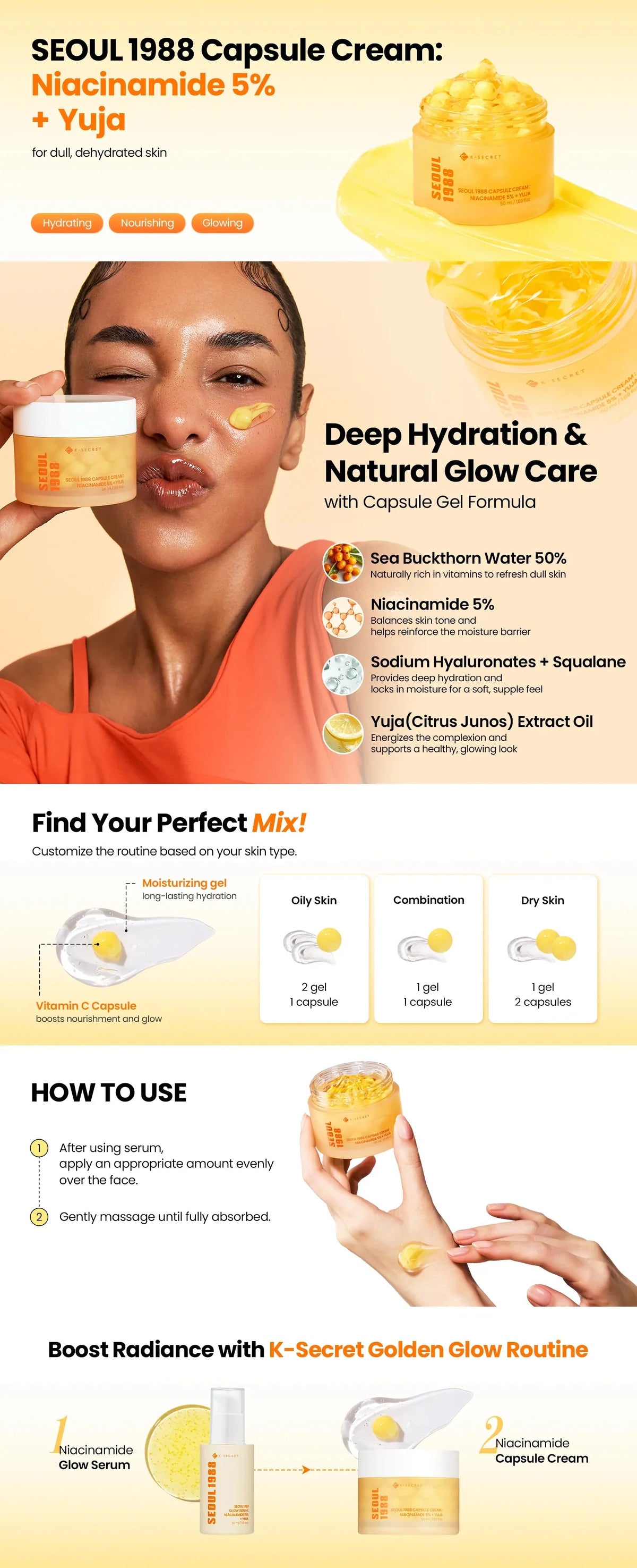 K-SECRET SEOUL 1988 Capsule Cream: Niacinamide 5% + Yuja K-SECRET