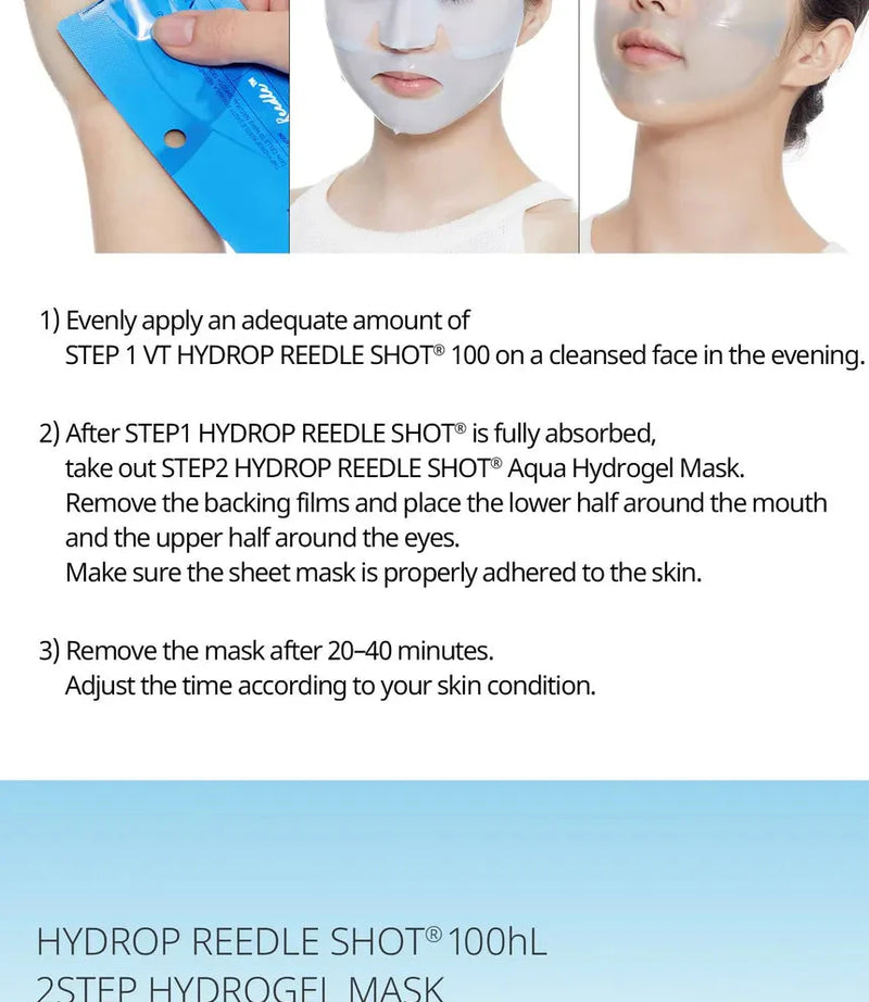 VT COSMETICS HYDROP REEDLE SHOT 100hL 2 STEP MASK VT COSMETICS
