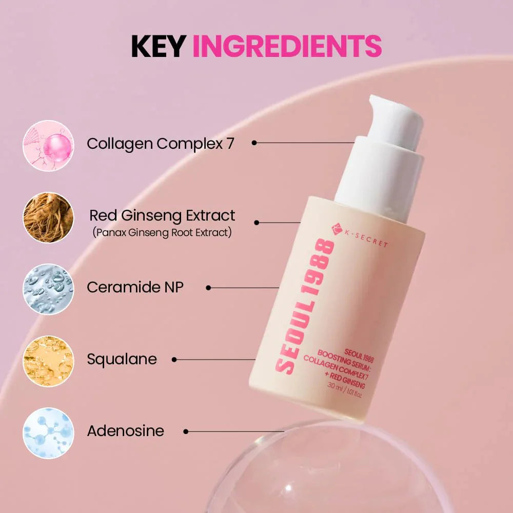 K-SECRET SEOUL 1988 BOOSTING SERUM: COLLAGEN COMPLEX 7 + RED GINSENG K-SECRET