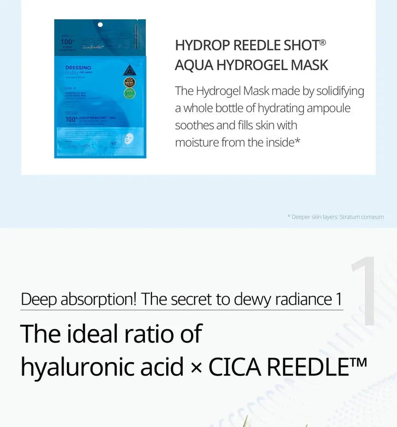 VT COSMETICS HYDROP REEDLE SHOT 100hL 2 STEP MASK VT COSMETICS