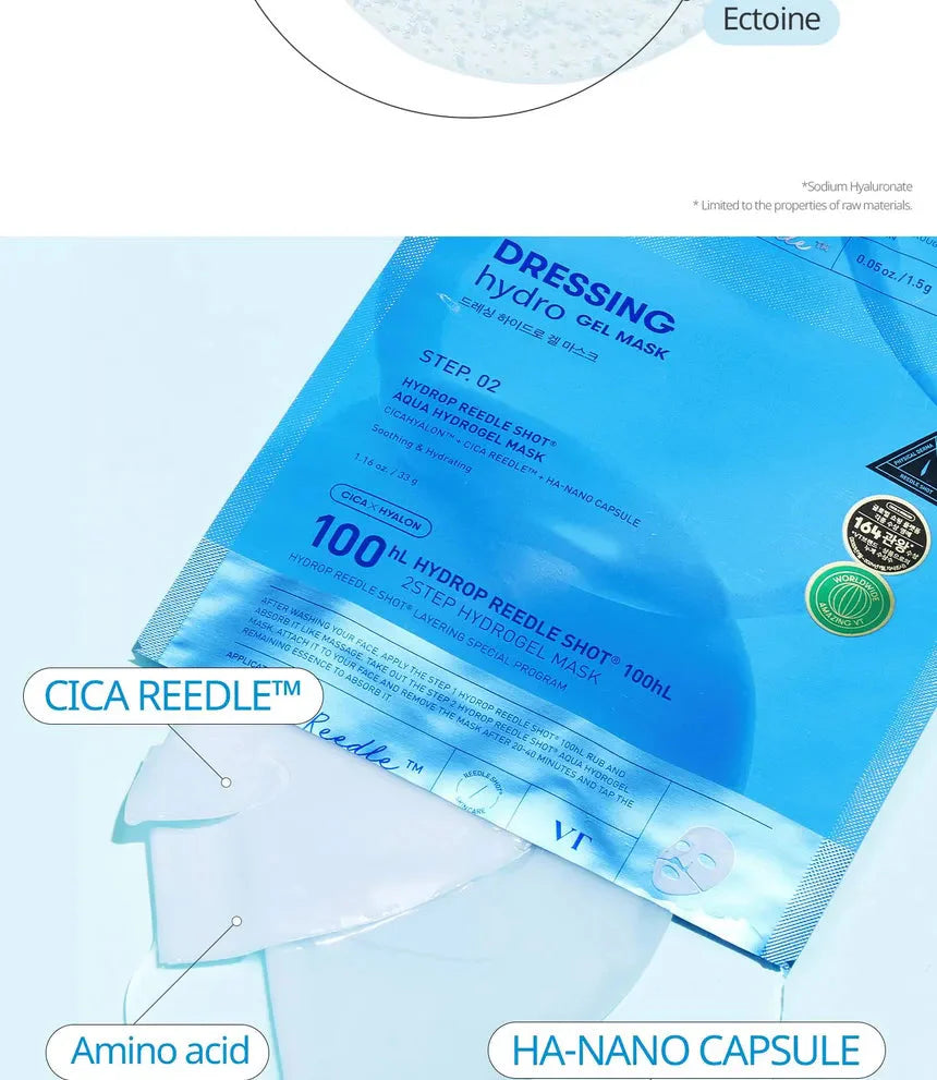 VT COSMETICS HYDROP REEDLE SHOT 100hL 2 STEP MASK VT COSMETICS