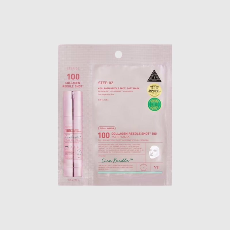 VT COSMETICS COLLAGEN REEDLE SHOT 100 2-STEP MASK