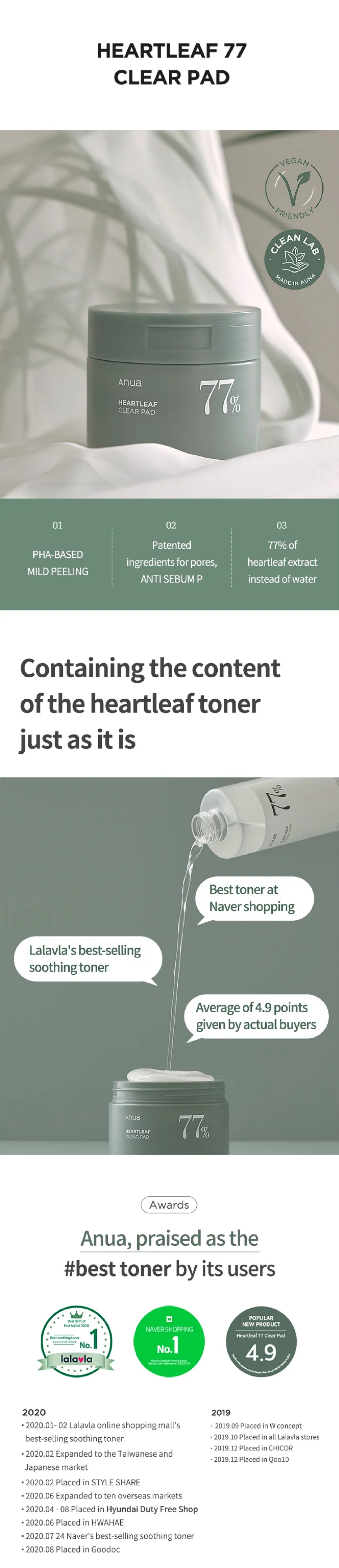 Anua Heartleaf 77% Clear Pad - STORE K BEAUTY