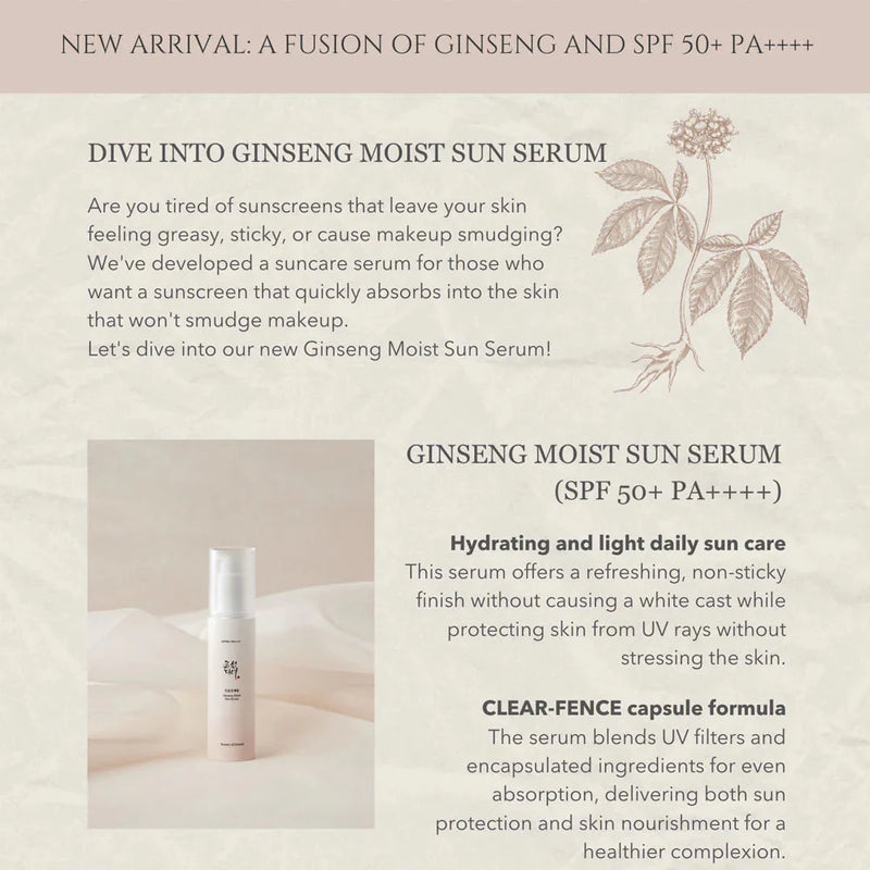 Beauty of Joseon Ginseng Moist Sun Serum SPF 50+ PA++++ Beauty of Joseon