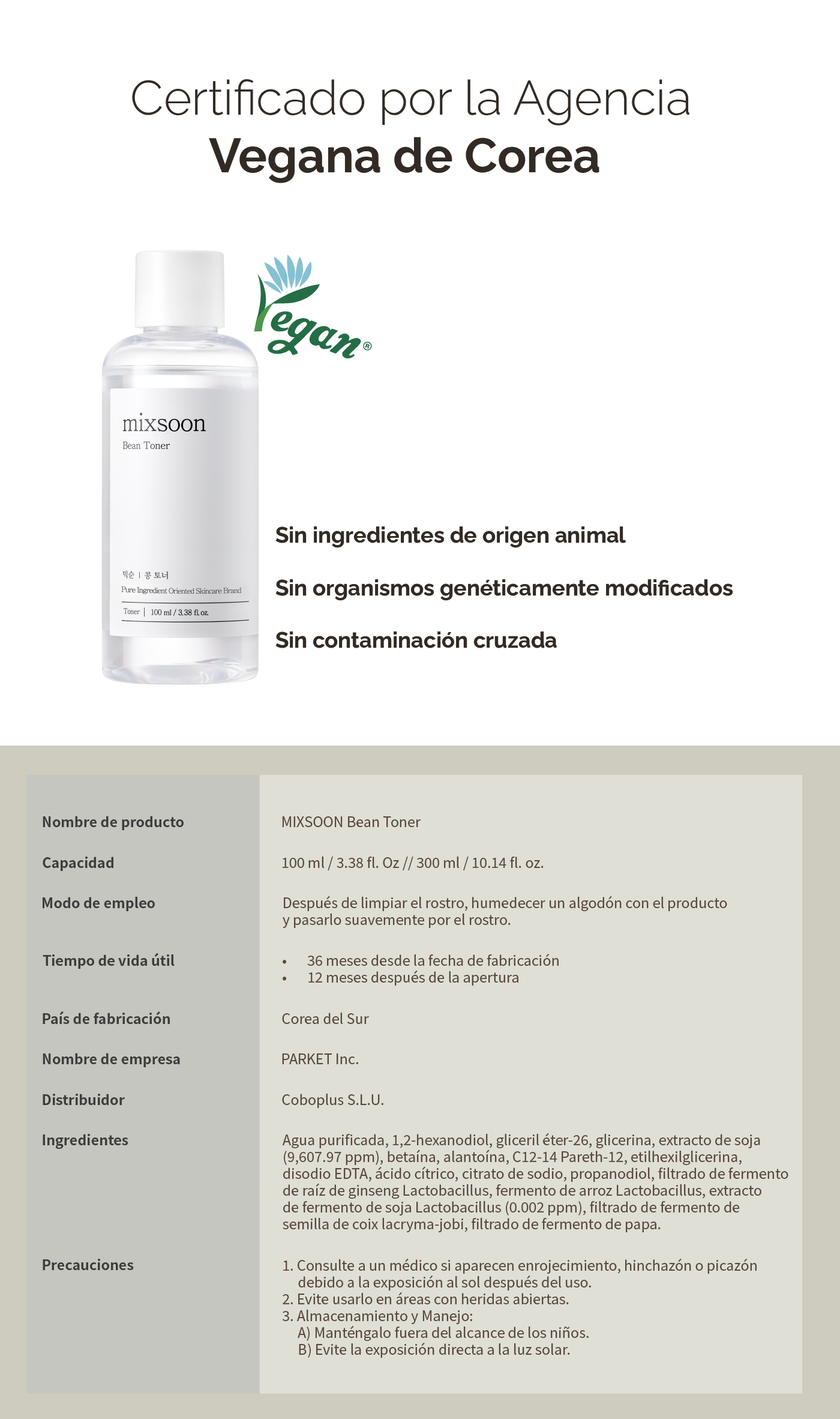 mixsoon Bean Toner 300ml MIXSOON