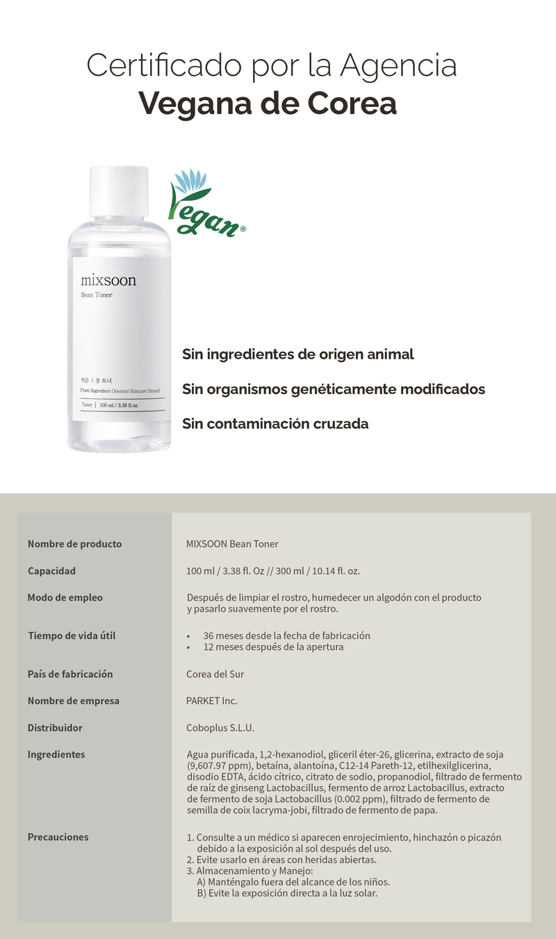 mixsoon Bean Toner 300ml MIXSOON