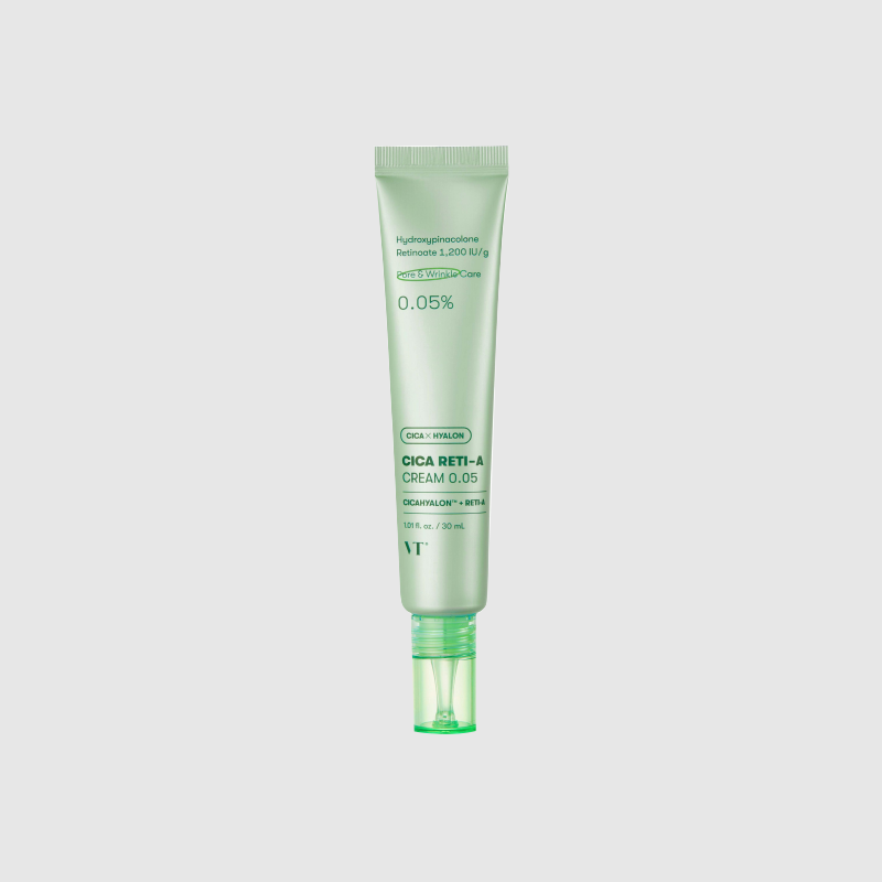 VT Cosmetics Cica Reti-A Cream 0.05 tube for reducing wrinkles and excess sebum, enriched with CICAHYALON.