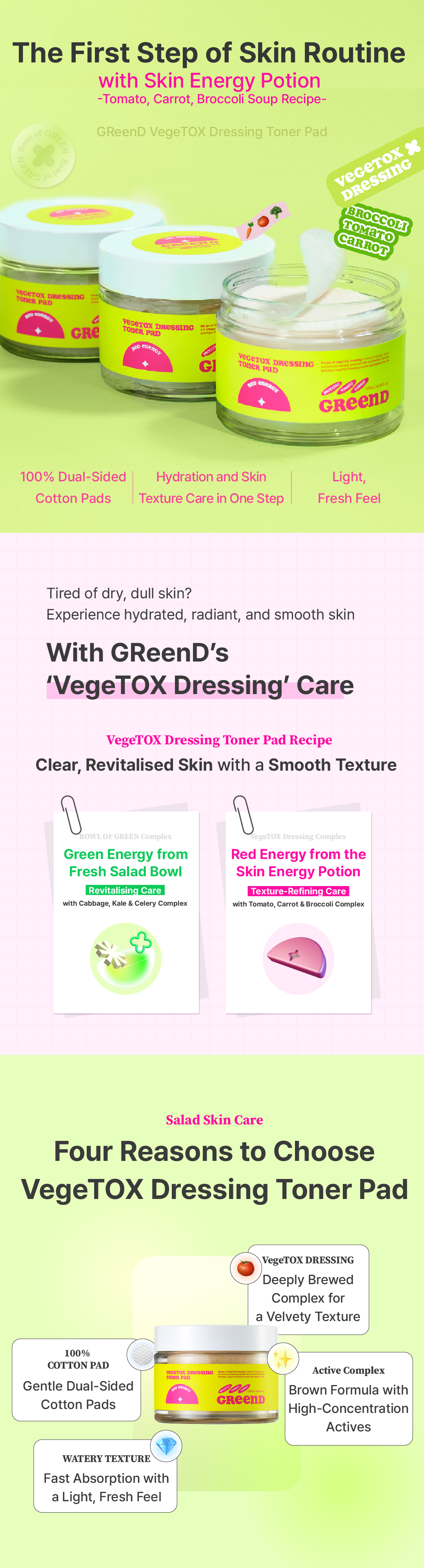 GReenD VegeTOX Dressing Toner Pad GReenD