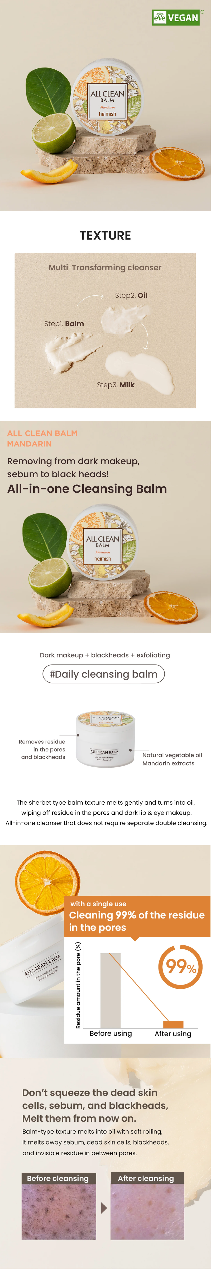 heimish All Clean Balm Mandarin - STORE K BEAUTY
