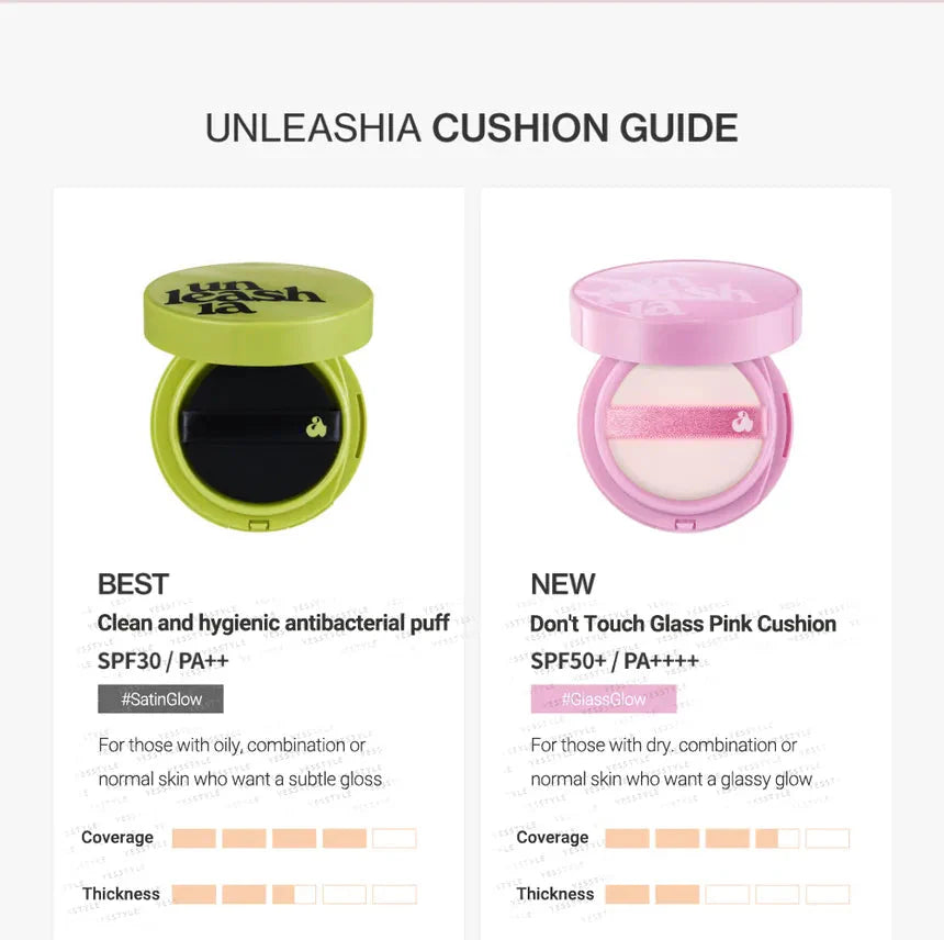 Unleashia Don't Touch Glass Pink Cushion SPF50+ PA++++ Unleashia