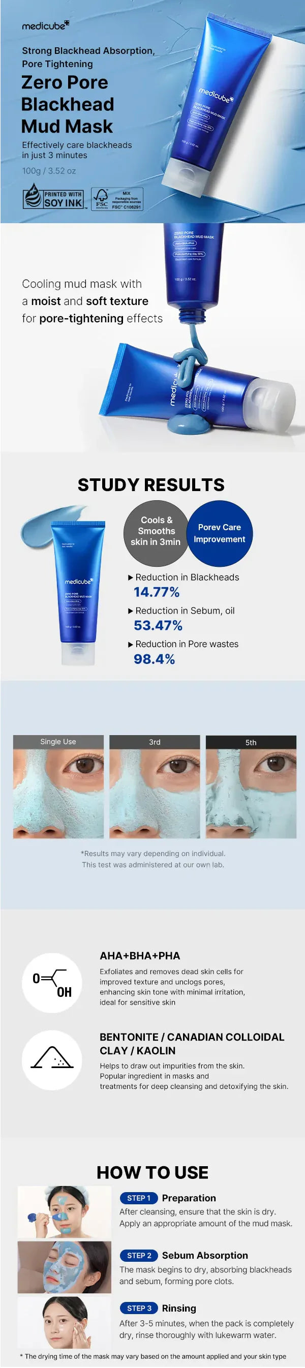 medicube ZERO PORE BLACKHEAD MUD MASK