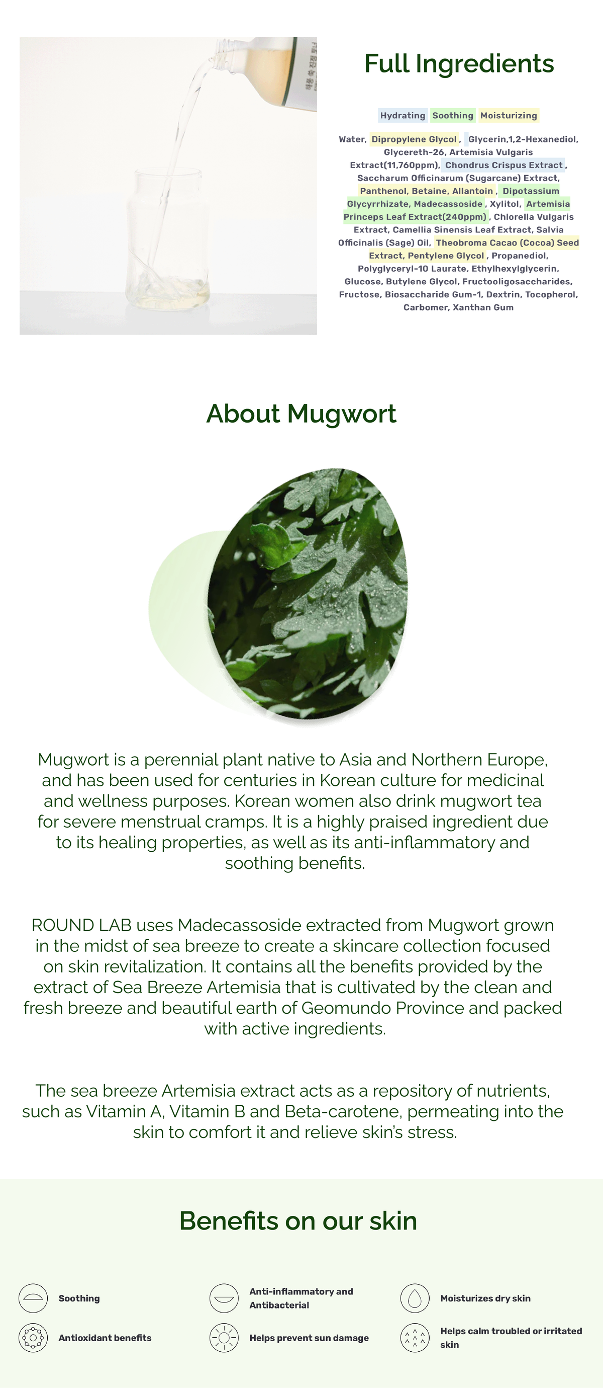 Round Lab Mugwort Calming Toner Round Lab