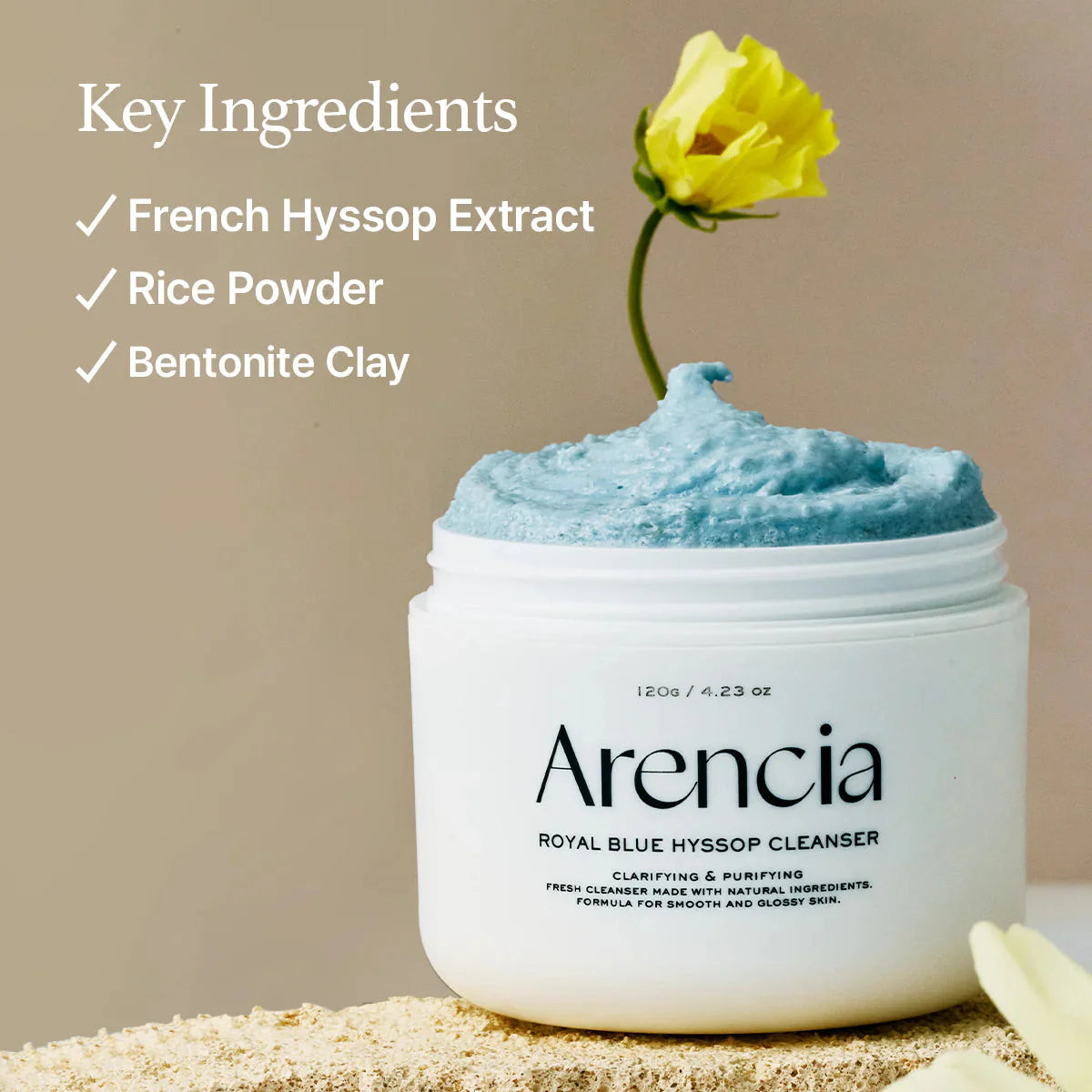 Arencia Fresh Blue Hyssop Rice Mochi Cleanser Arencia