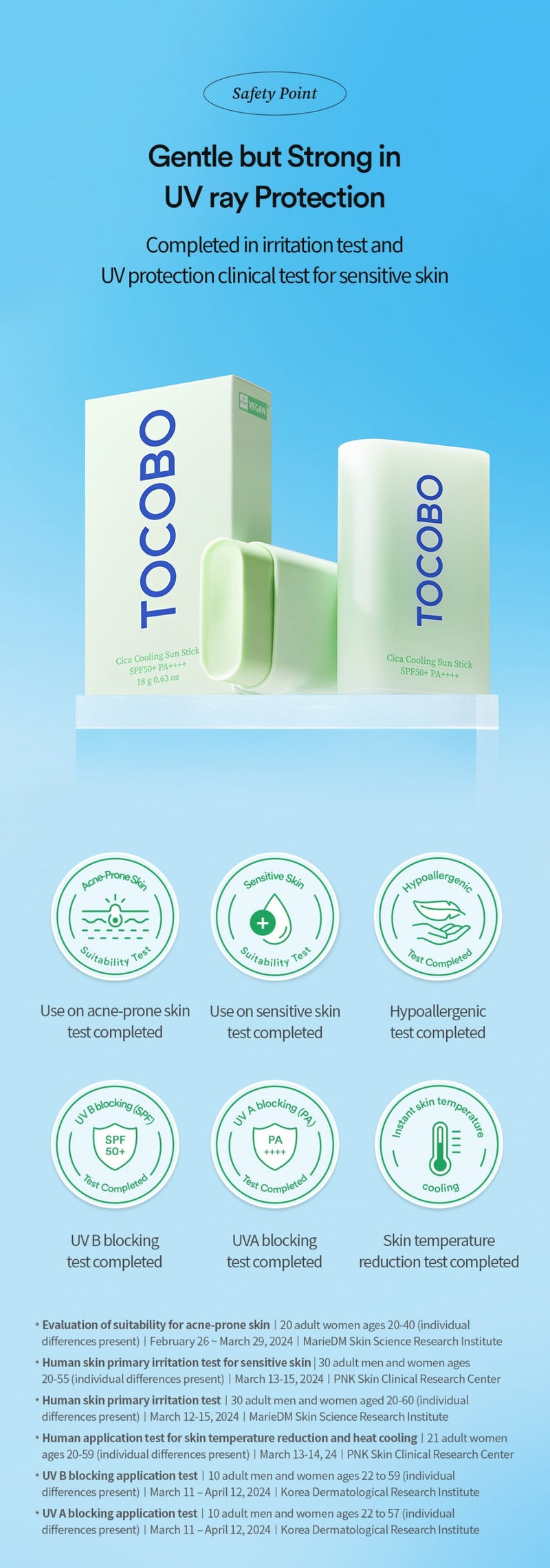 TOCOBO Cica Cooling Sun Stick SPF50+ PA++++ TOCOBO