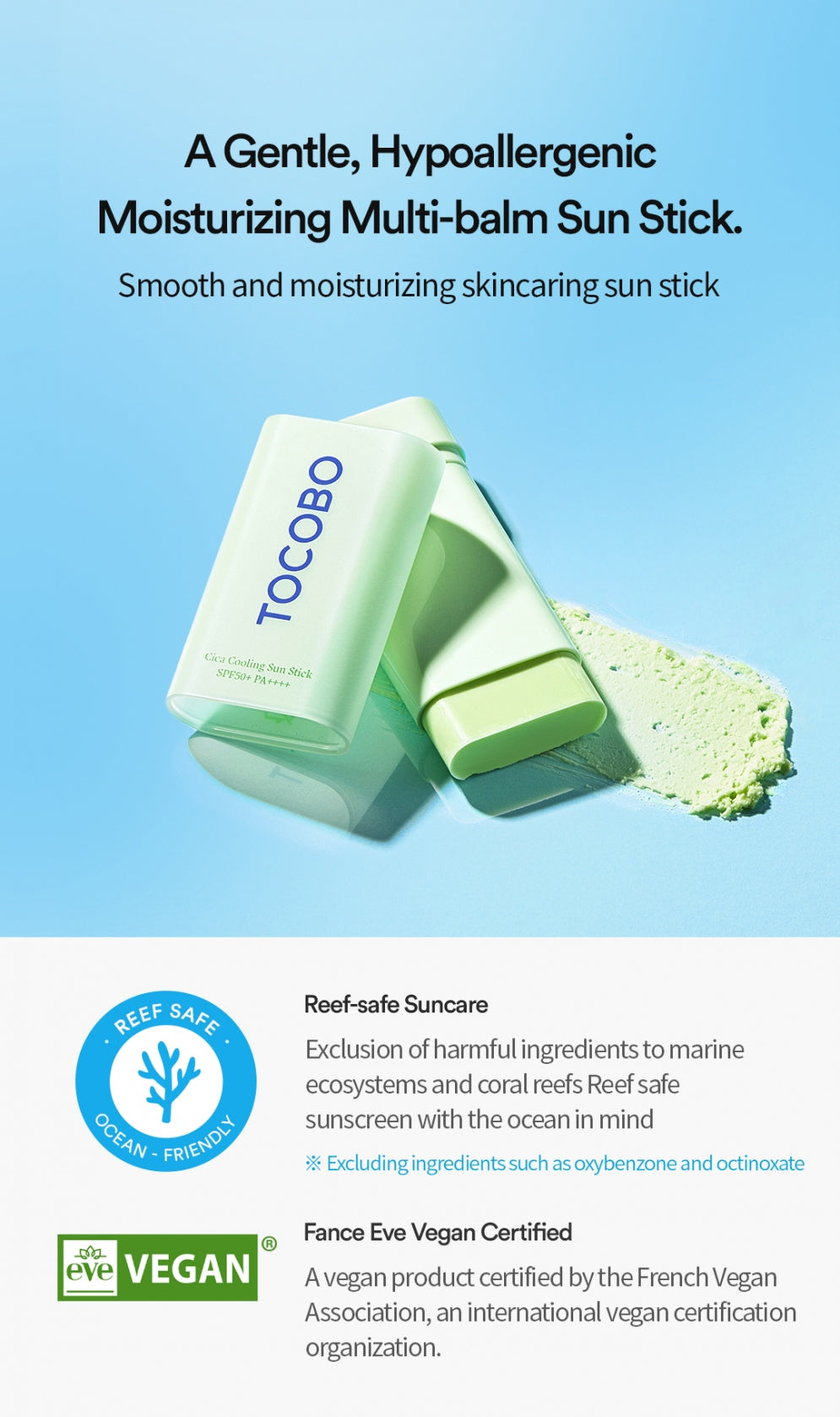 TOCOBO Cica Cooling Sun Stick SPF50+ PA++++ TOCOBO