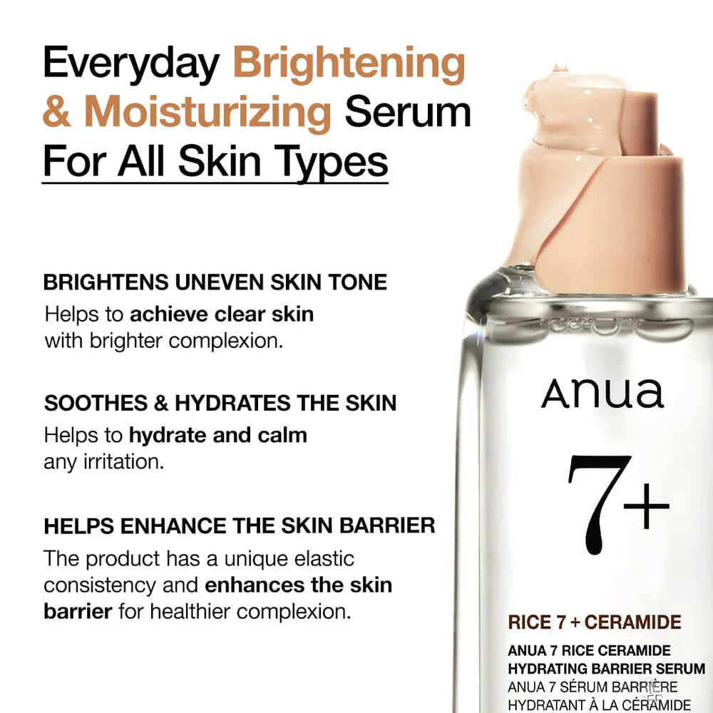 Anua 7 Rice Ceramide Hydrating Barrier Serum Anua
