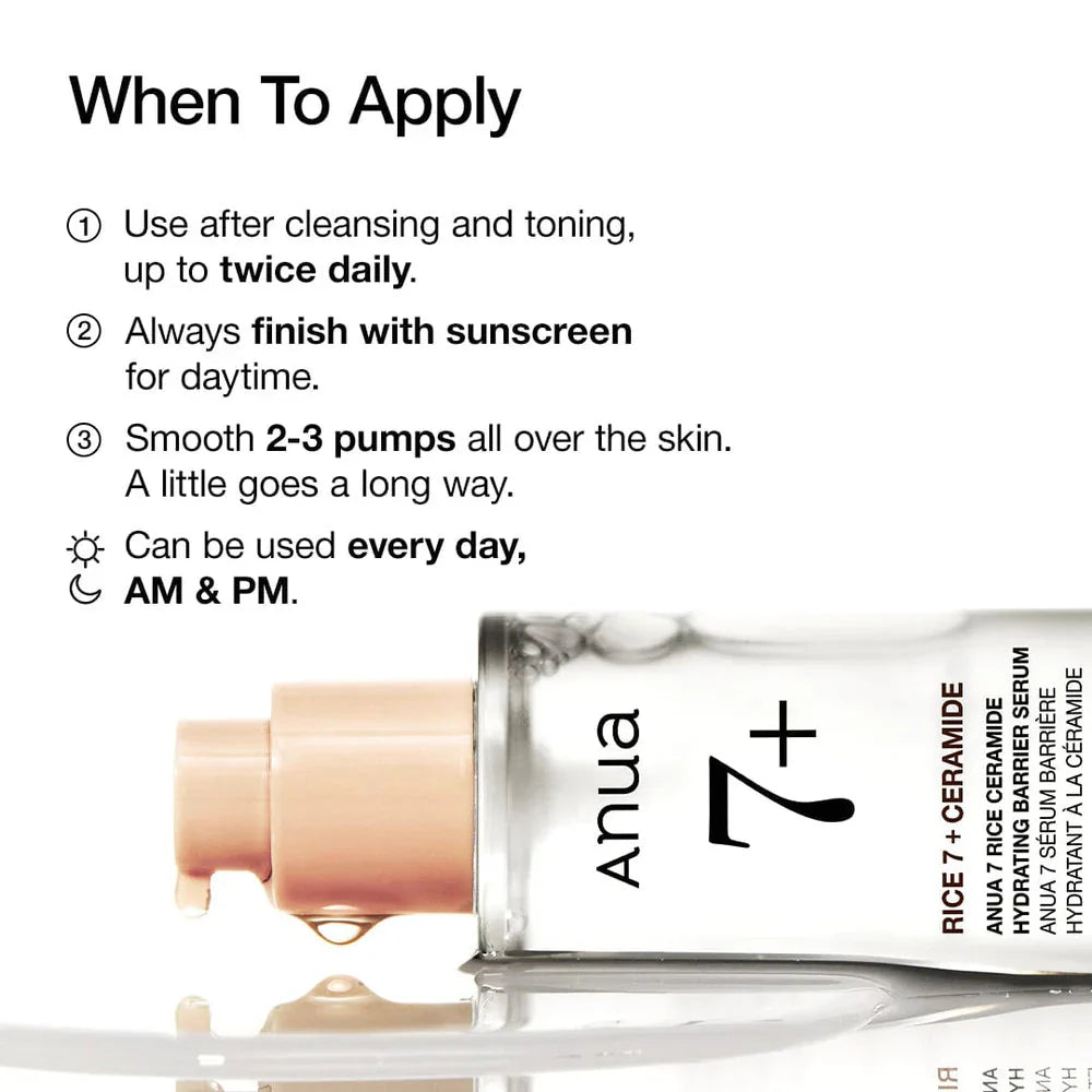 Anua 7 Rice Ceramide Hydrating Barrier Serum Anua