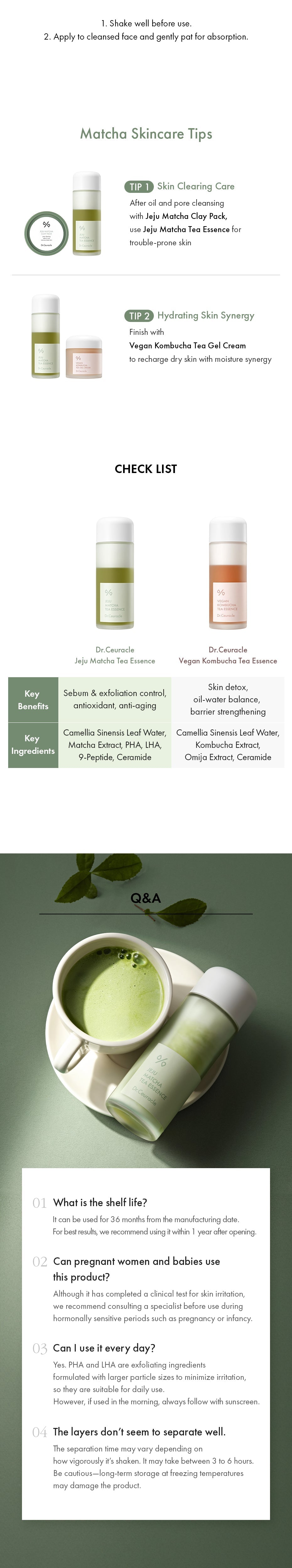Dr.Ceuracle JEJU MATCHA TEA ESSENCE Dr.Ceuracle