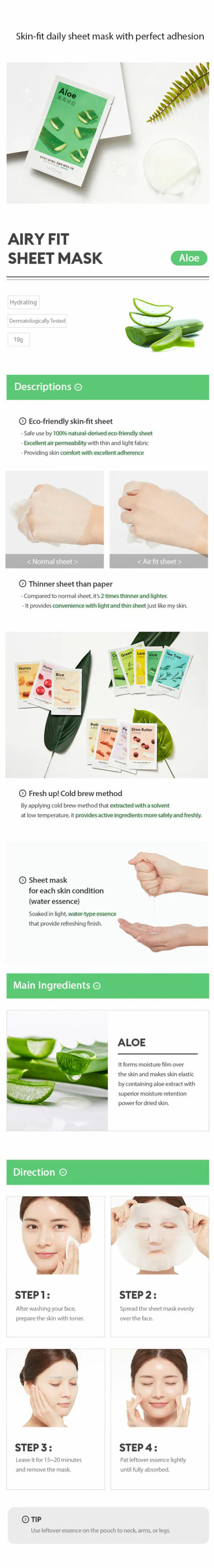 MISSHA Airy Fit Sheet Mask (Aloe)