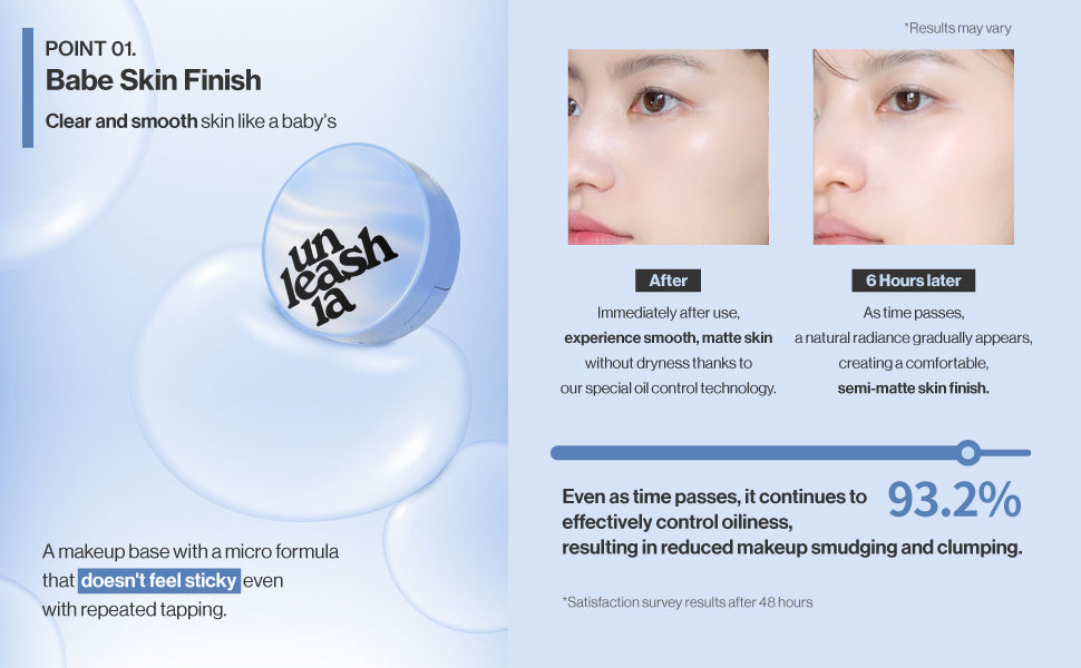 Unleashia Babe Skin Baby Blue Cushion SPF40 PA++ Unleashia