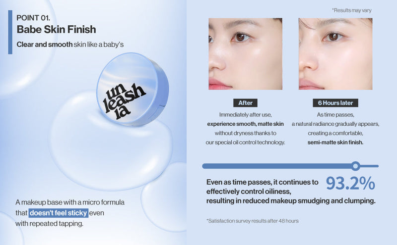 Unleashia Babe Skin Baby Blue Cushion SPF40 PA++ Unleashia