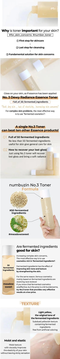 numbuzin No.3 Super Glowing Essence Toner numbuzin