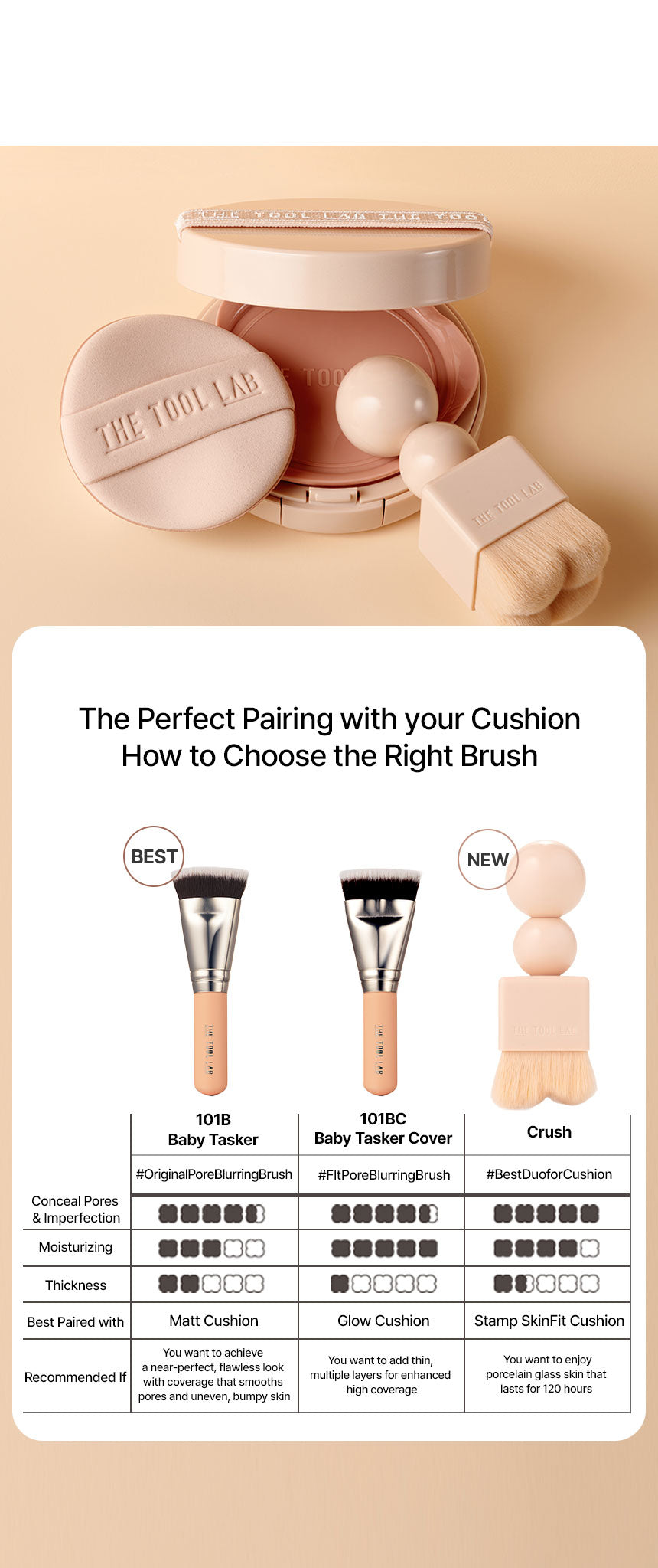 THE TOOL LAB Stamp Skinfit Cushion Glow + Brush THE TOOL LAB