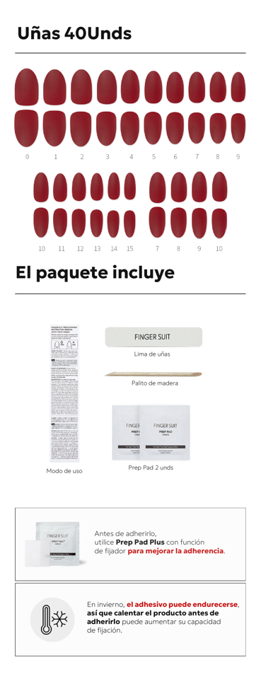 Finger Suit Deep Scarlet