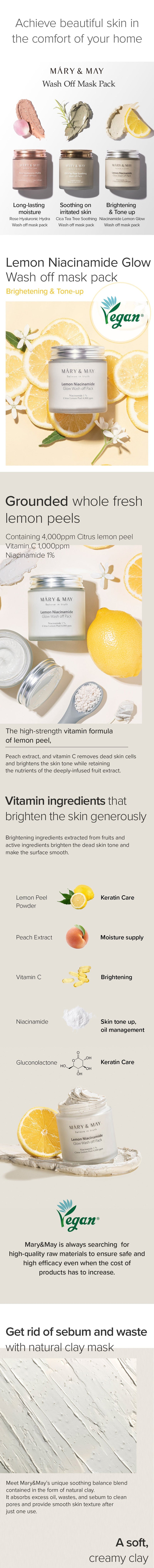 Mary & May Lemon Niacinamide Glow Wash Off Pack MARY&MAY